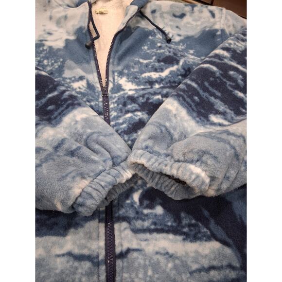Moose Jacket Blue Sherpa Lined Hooded Womens Sz 2x Warm Cabincore Cozy Coat Warm - Picture 10 of 14